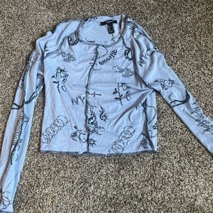 Forever 21 hot wheels crop top long sleeve